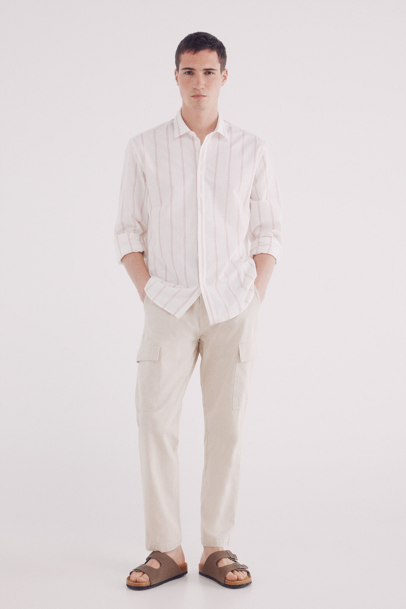 Springfield Camisa polera rayas natural