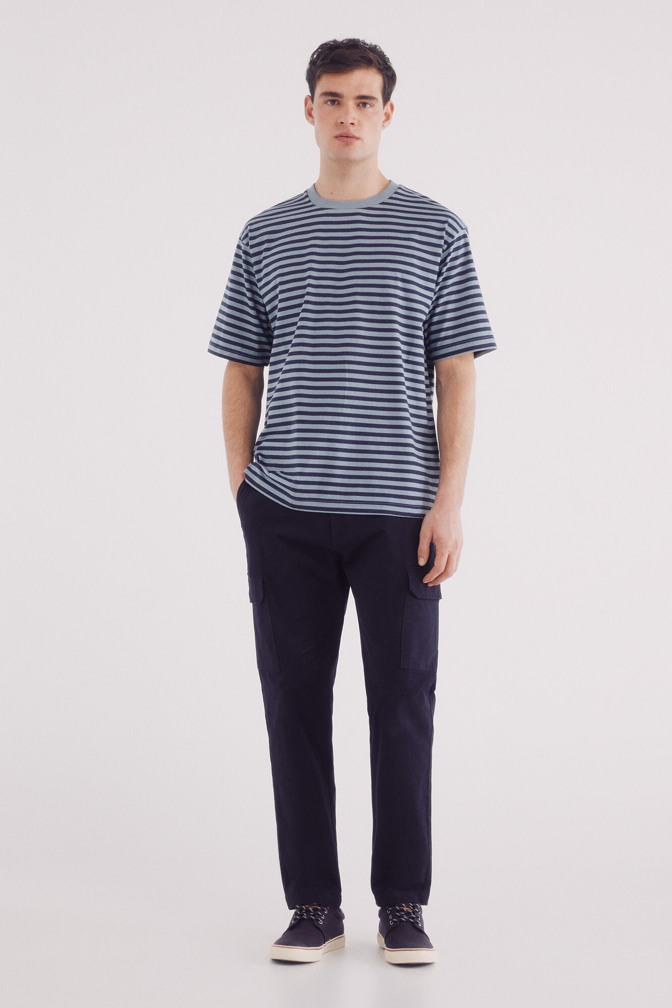 Springfield Playera rayas estampada azul