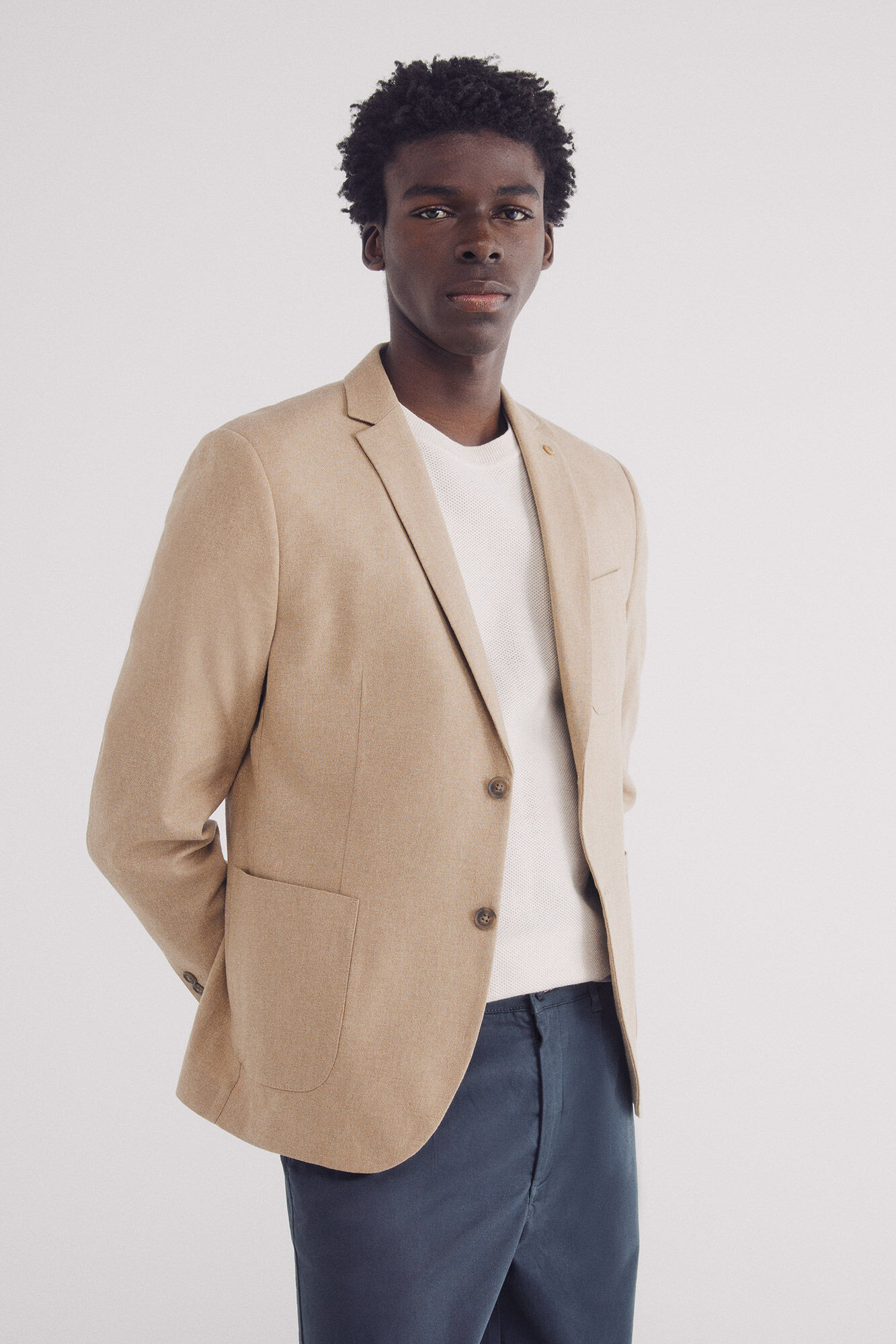 Springfield Blazer lino-algod&oacute;n