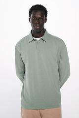 Springfield Polo manga larga lavado regular fit verde