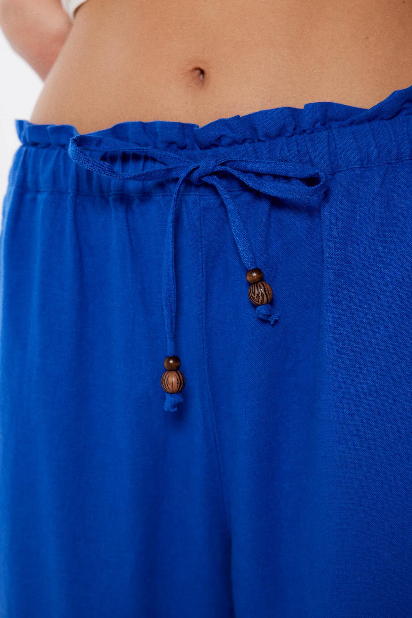 Springfield Pantal&oacute;n jogger lino viscosa azul