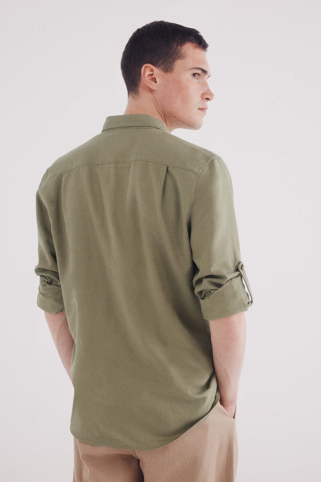 Springfield Playera algod&oacute;n slub kaki