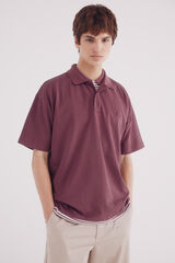 Springfield Polo piqu&eacute; boxy fit p&uacute;rpura