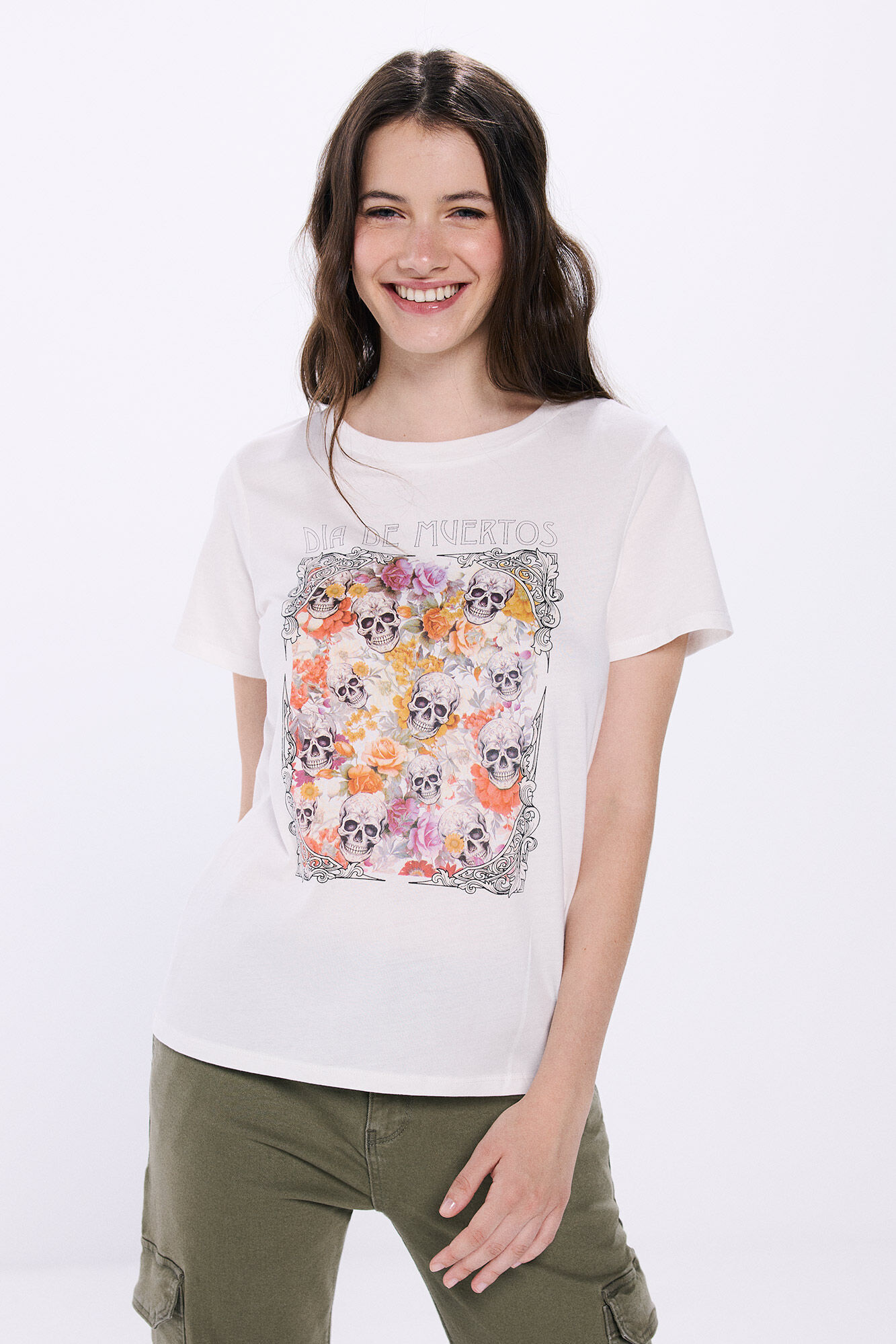 Springfield Playera gr&aacute;fica "D&iacute;a de muertos"