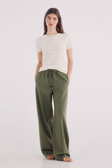 Springfield Pantal&oacute;n lino ancho verde