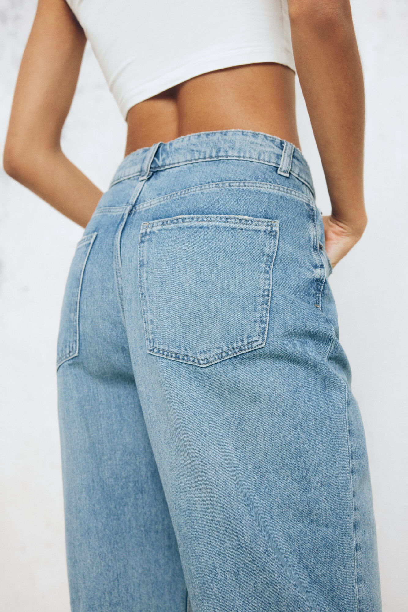 Springfield Jeans wide leg azul tinta