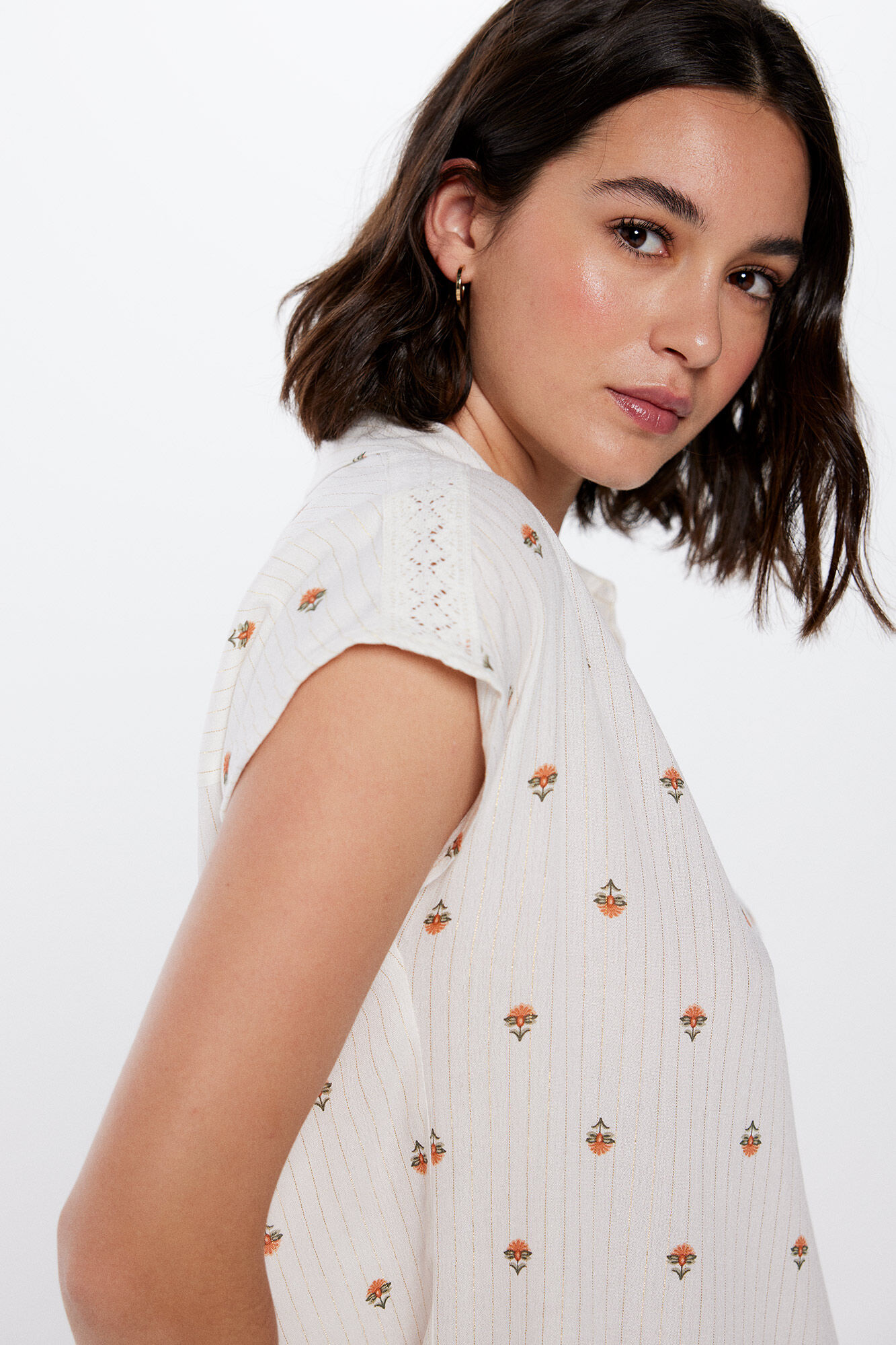 Springfield Blusa Polera Lace Hombros