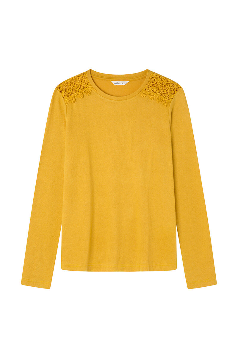 Springfield Playera crochet hombros amarillo