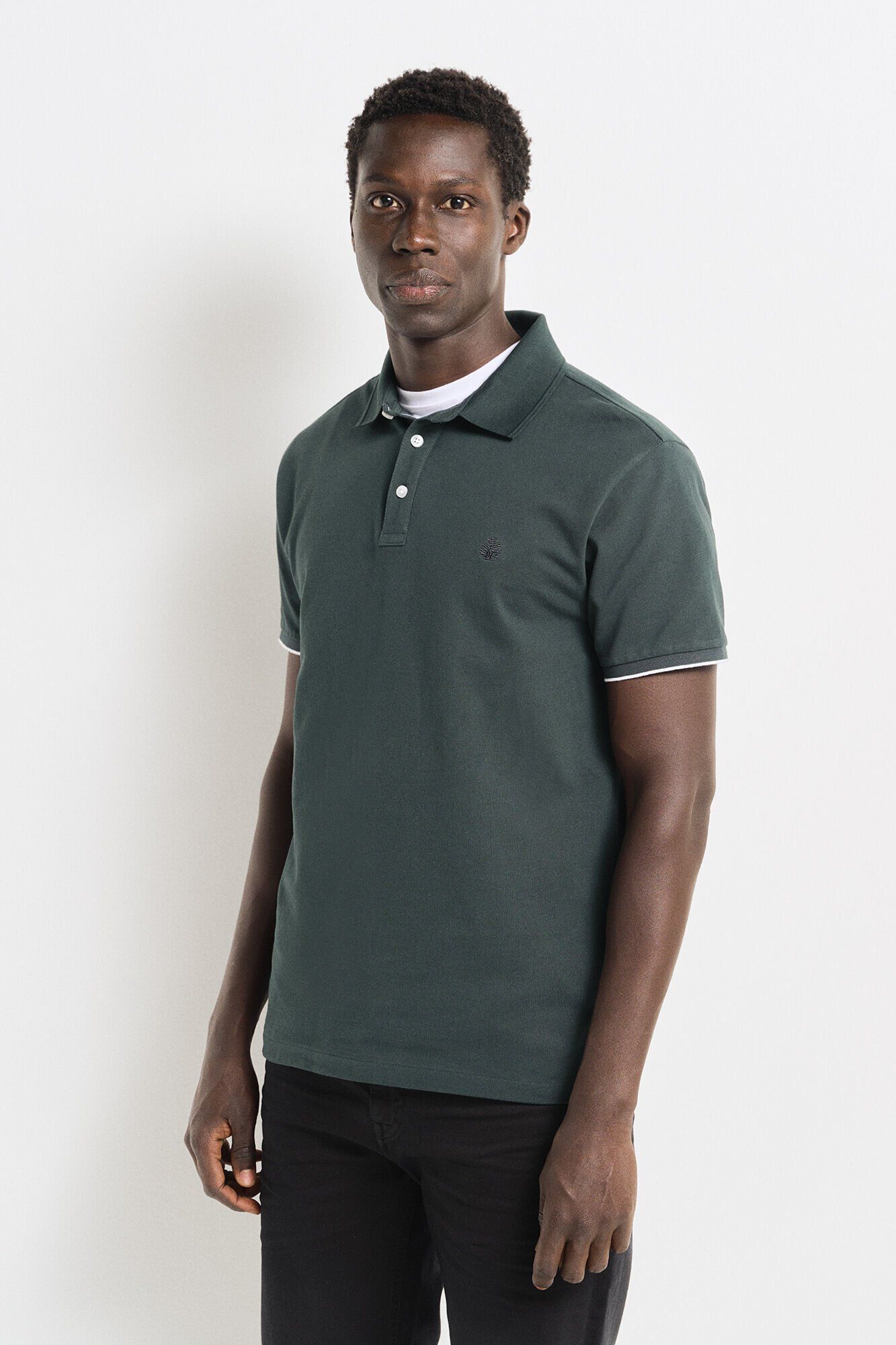 Springfield Polo piqu&eacute; contrastes slim fit azul