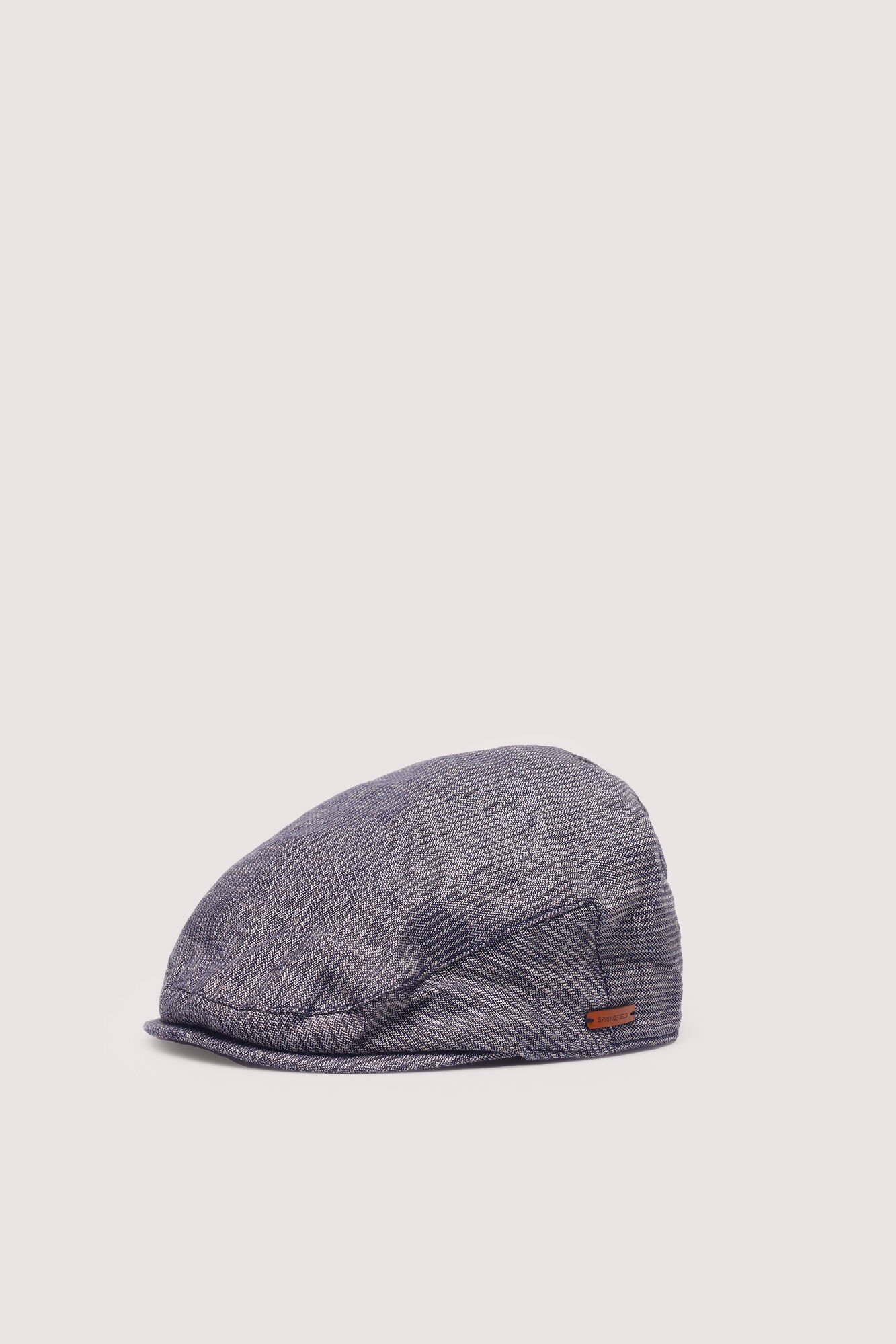 Springfield Gorra plana mezcla lino espiga azul azulado