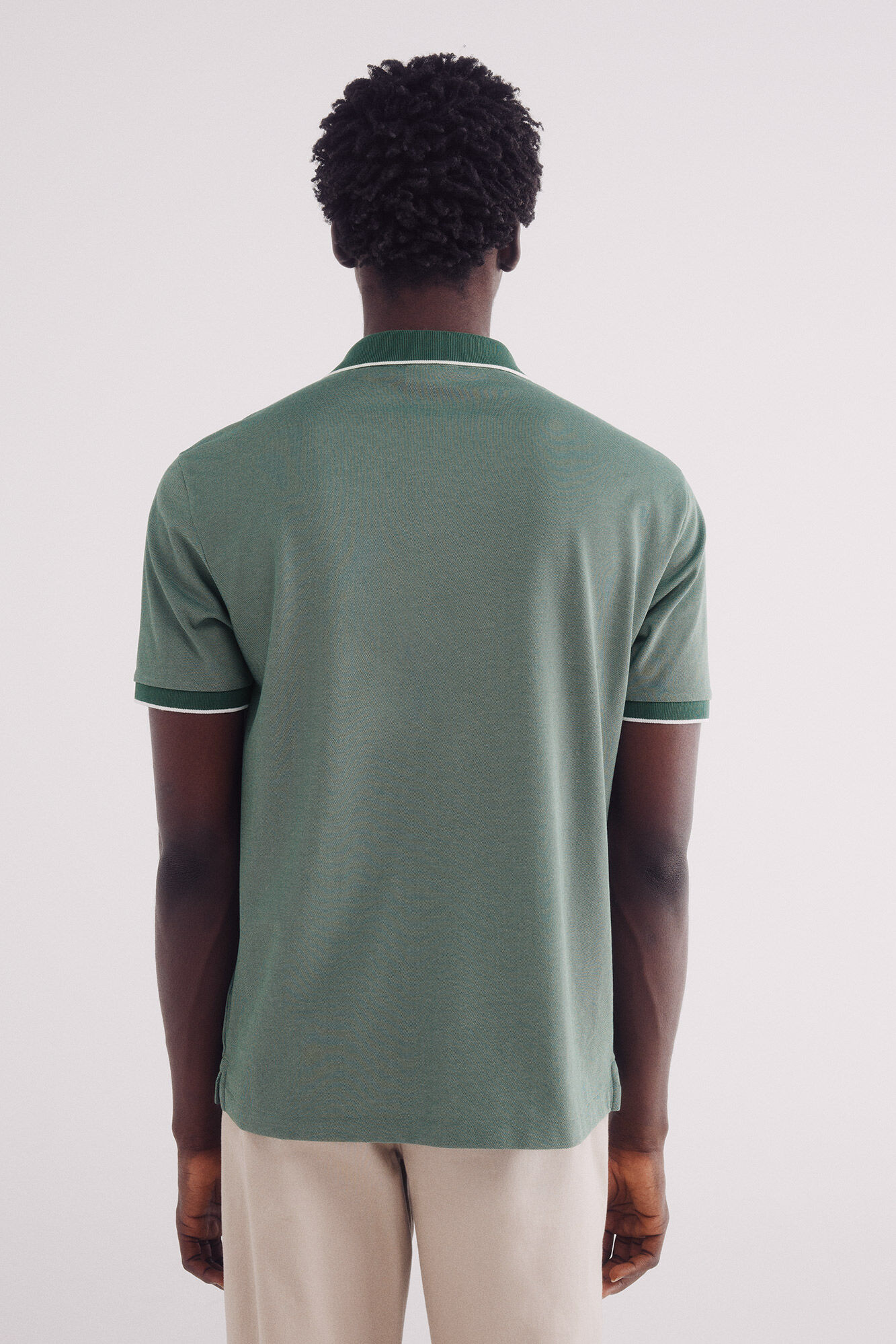 Springfield Polo oxford cuello contraste regular fit verde