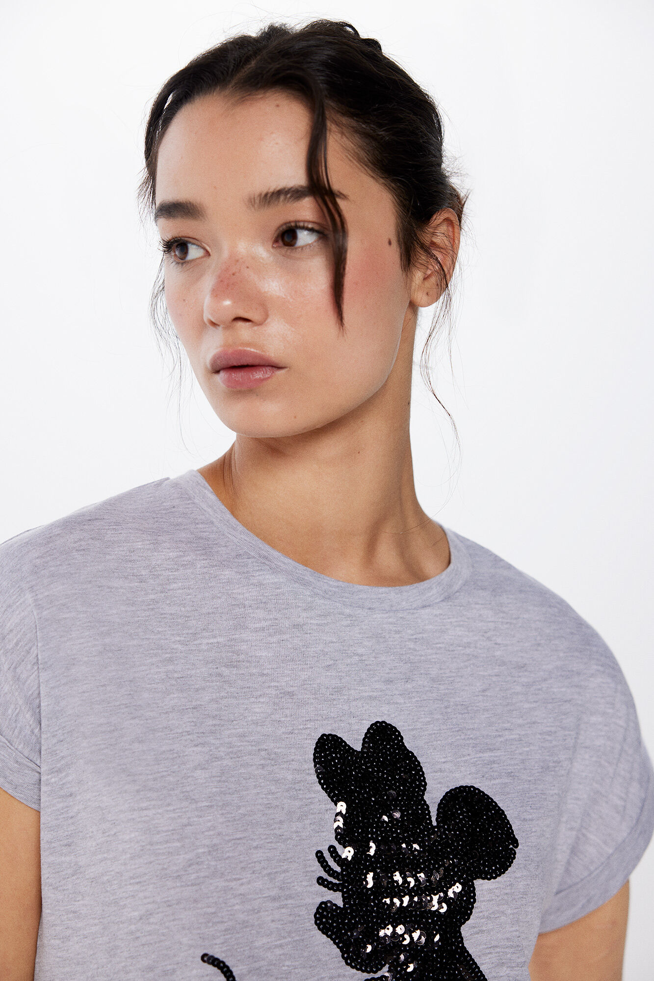 Springfield Playera Minnie Lentejuelas gris