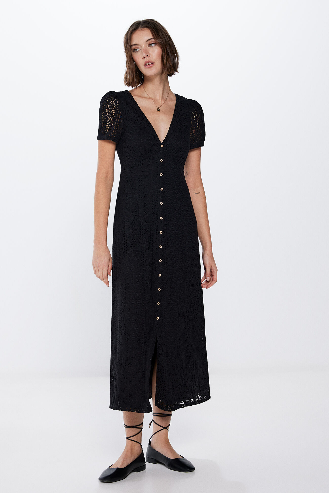 Springfield Vestido midi crochet botones