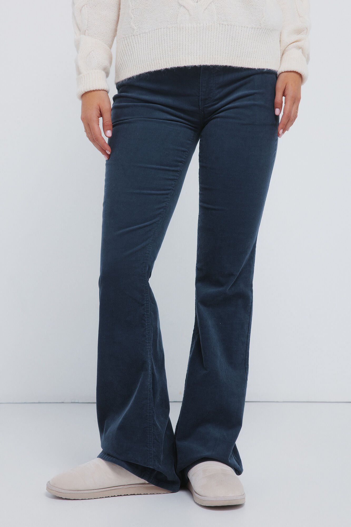 Springfield Pantalones de pana de corte bajo marino