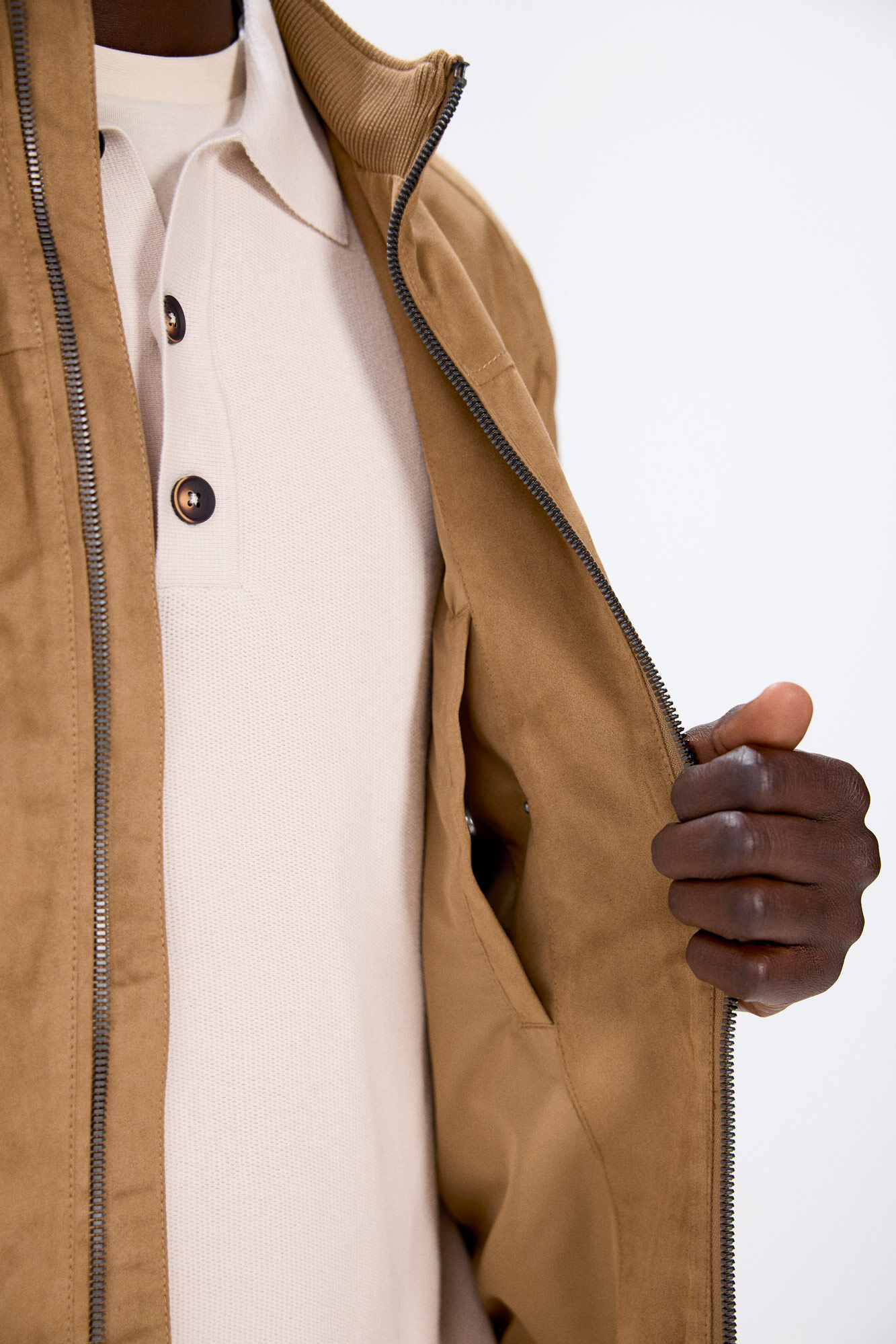 Springfield Chamarra efecto ante beige