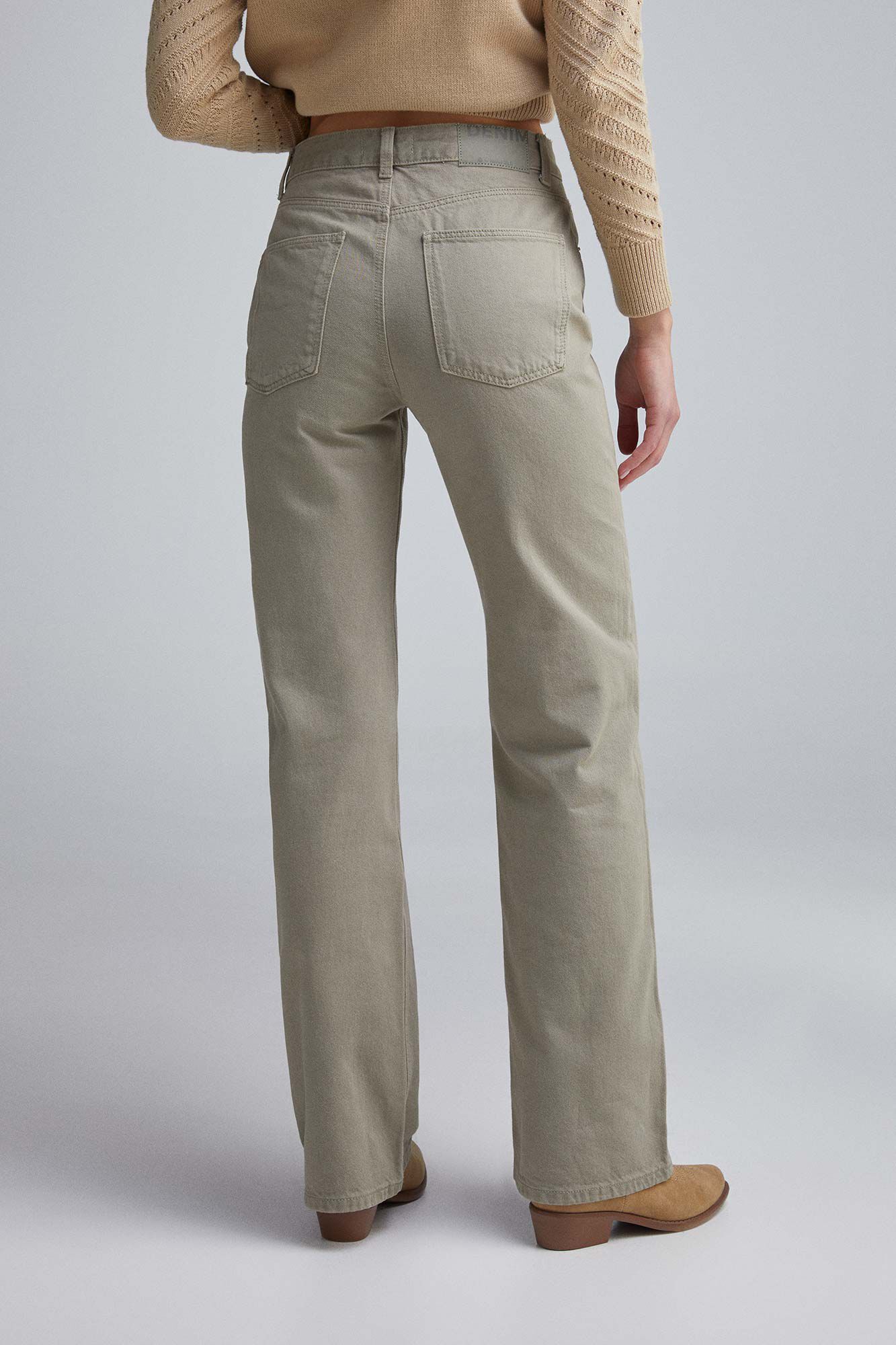 Springfield Jeans wide leg color kaki