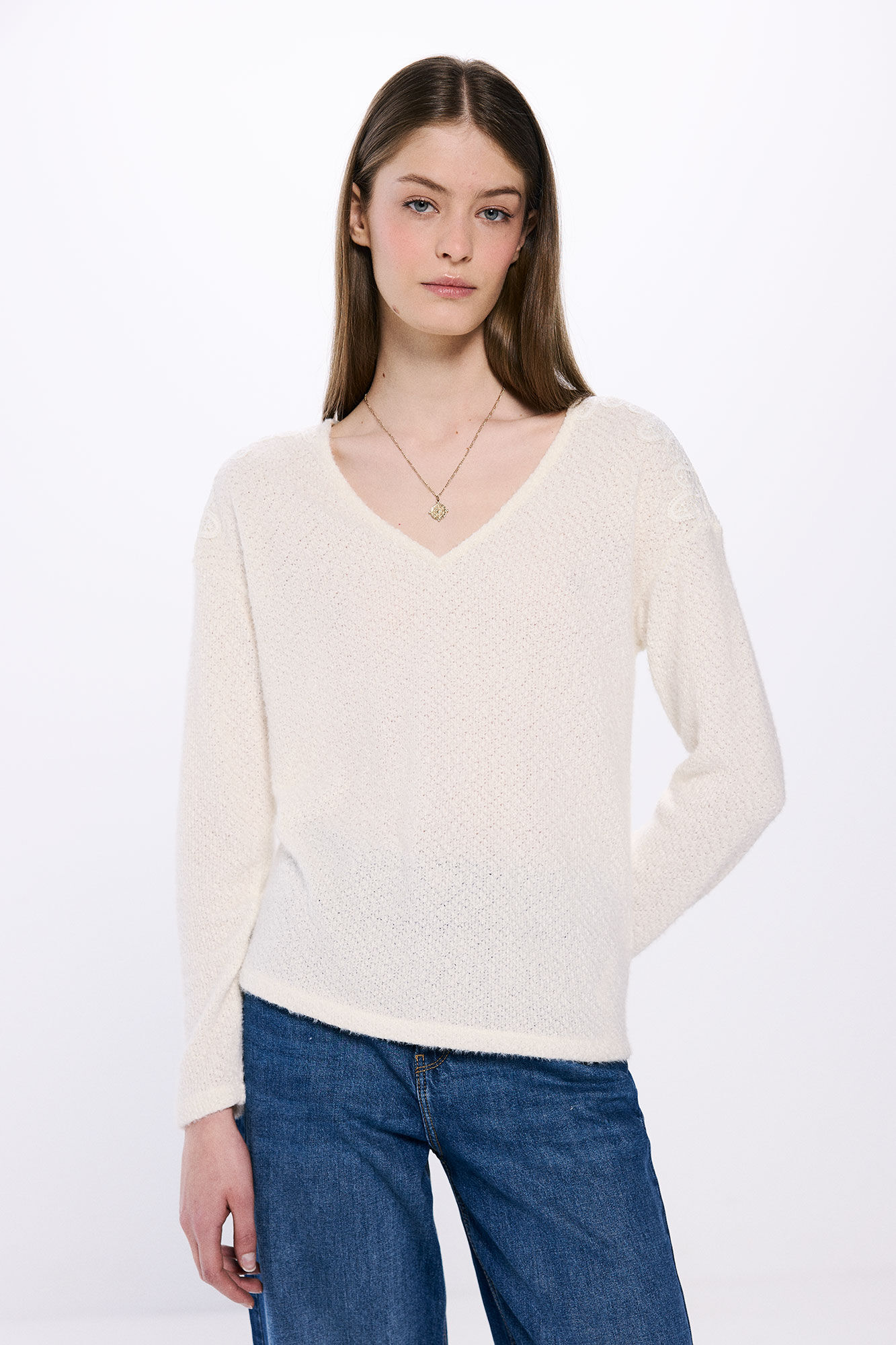 Springfield Playera chenilla hombros crochet