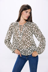 Springfield Blusa estampado &eacute;tnico khaki