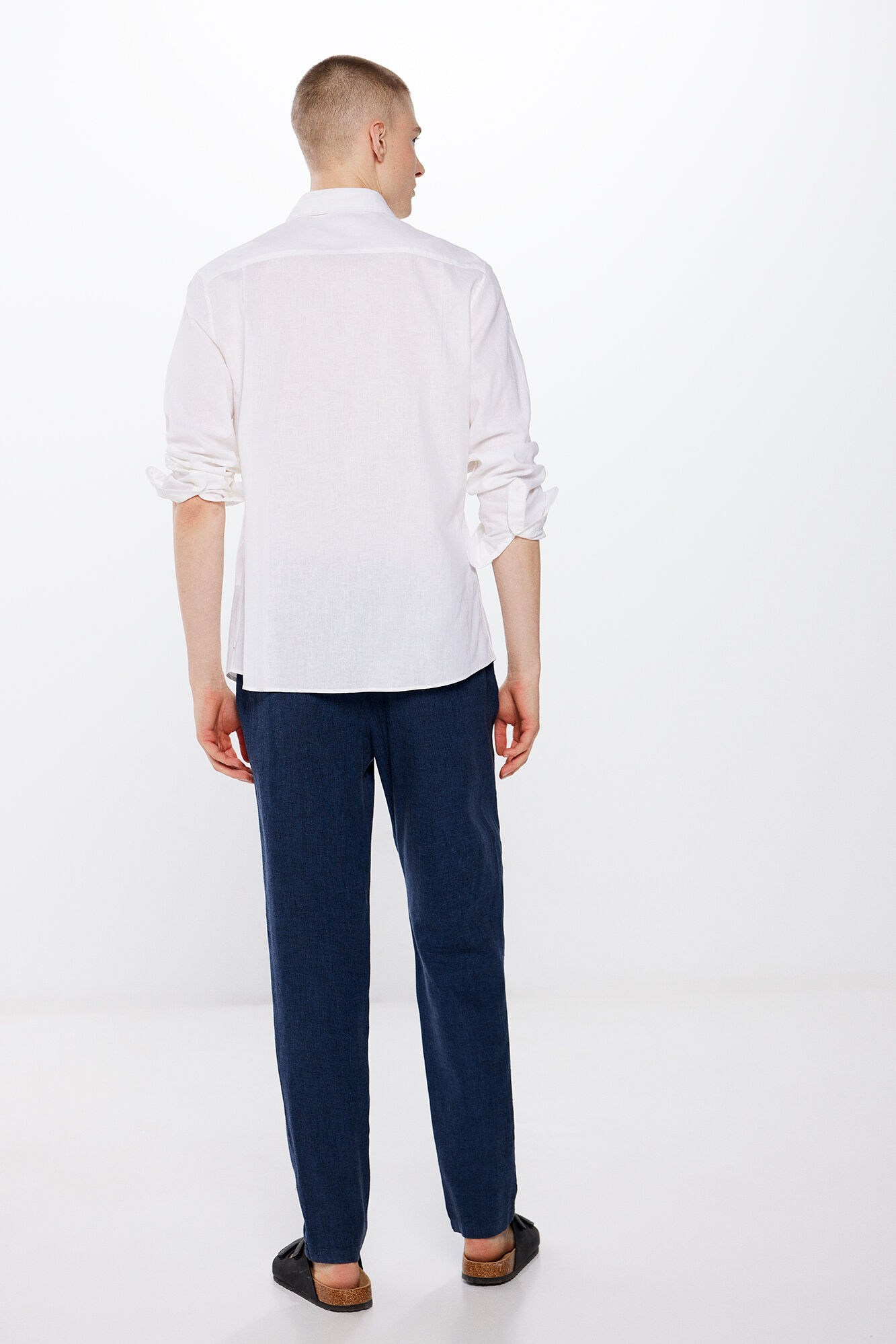 Springfield Pantal&oacute;n estructura lino azul