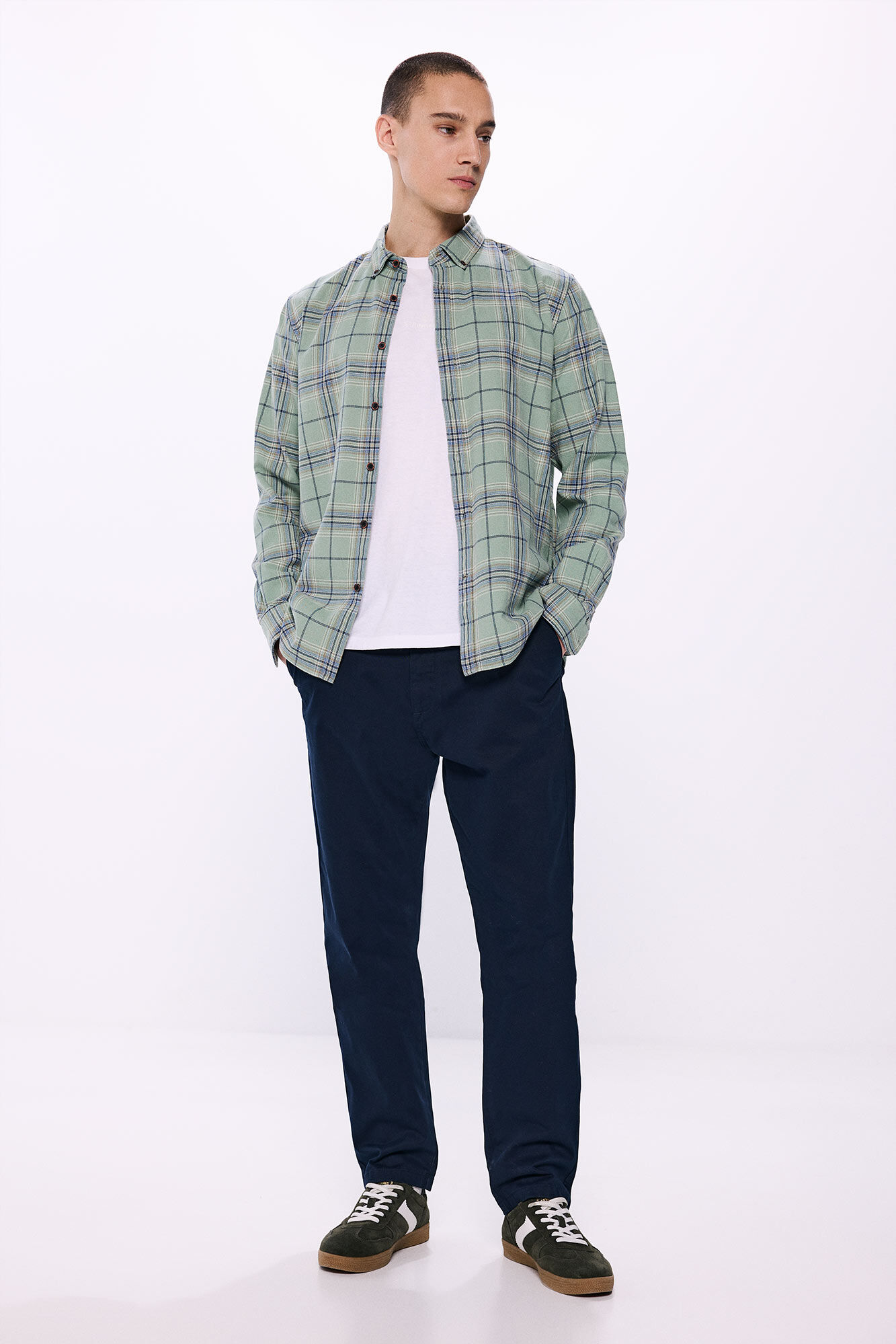 Springfield Camisa cuadros caza oscuro