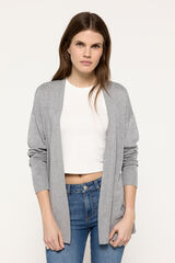 Springfield Cardigan liso abierto gris