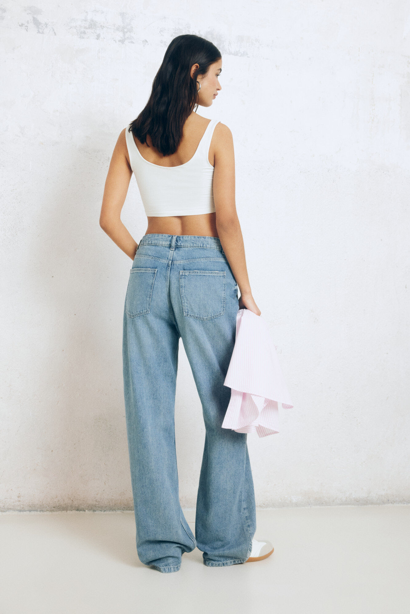 Springfield Jeans wide leg azul tinta