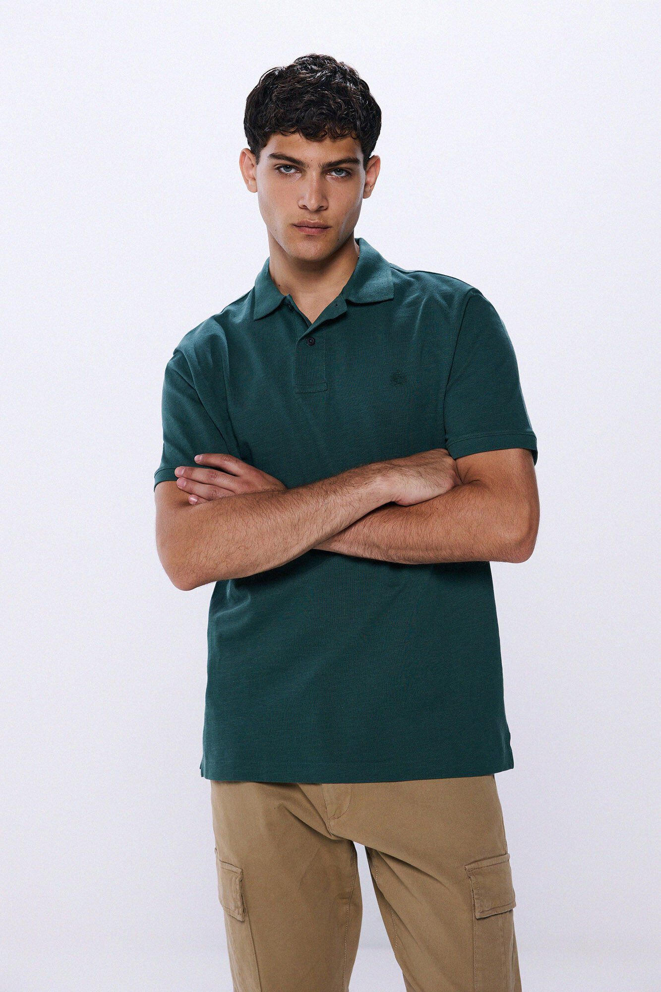 Springfield Polo piqu&eacute; estructura regular fit verde