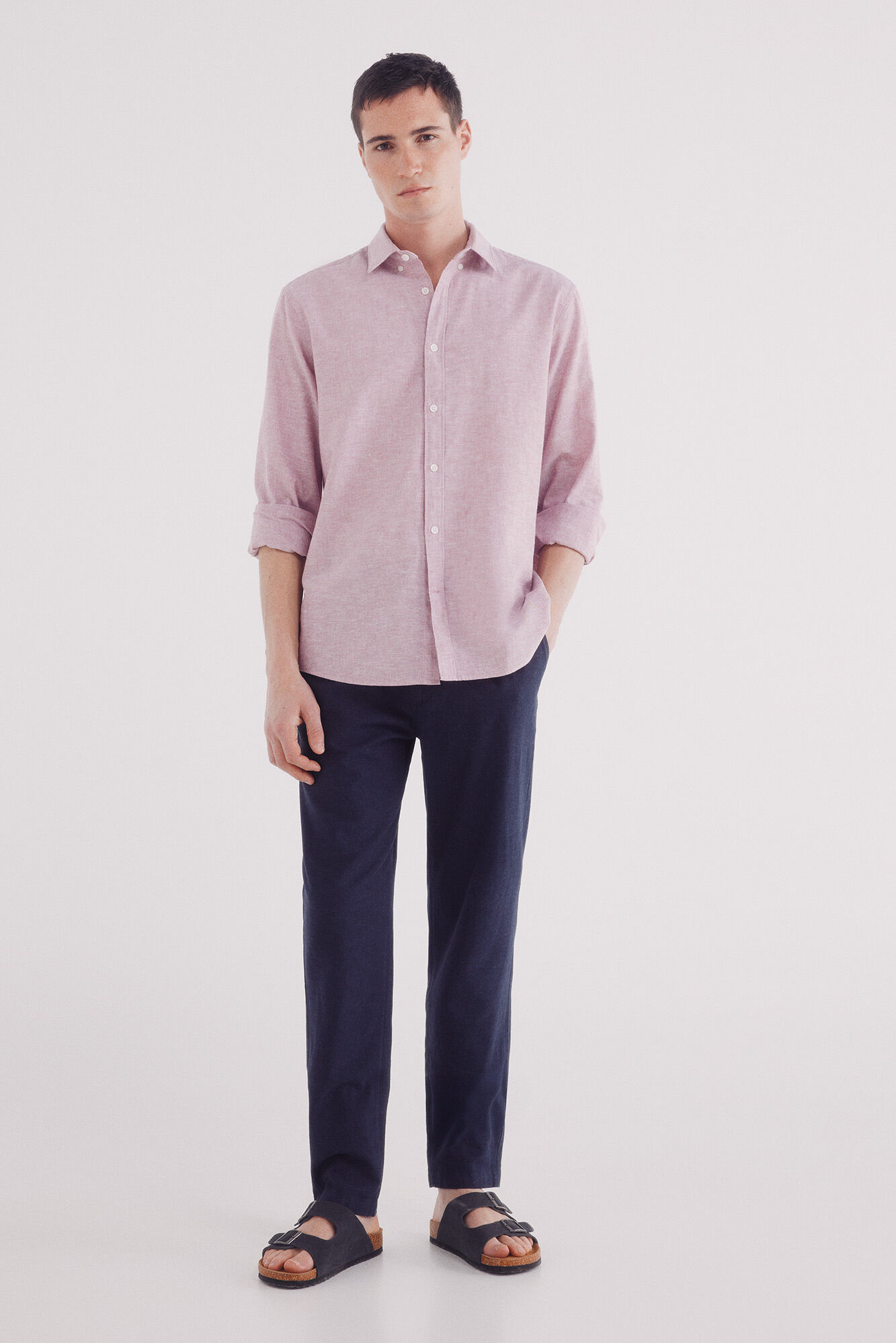 Springfield Camisa lino rosa