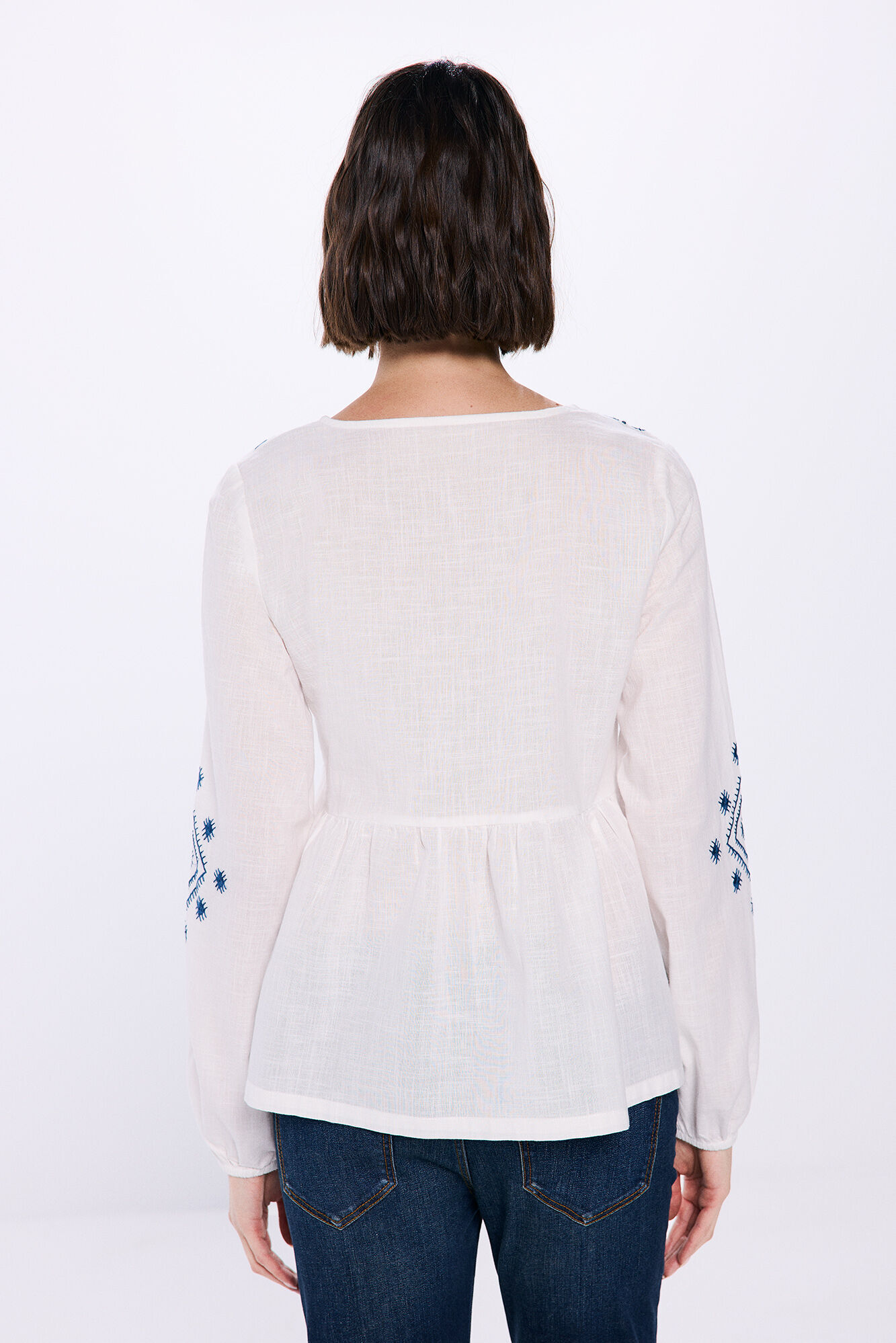 Springfield Blusa bordados  natural