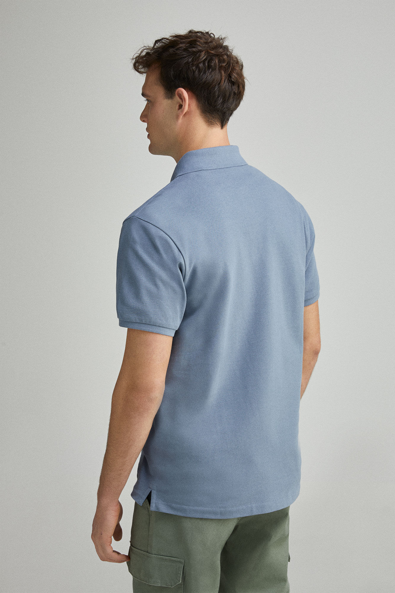 Springfield Polo piqu&eacute; contraste tapeta slim fit azul