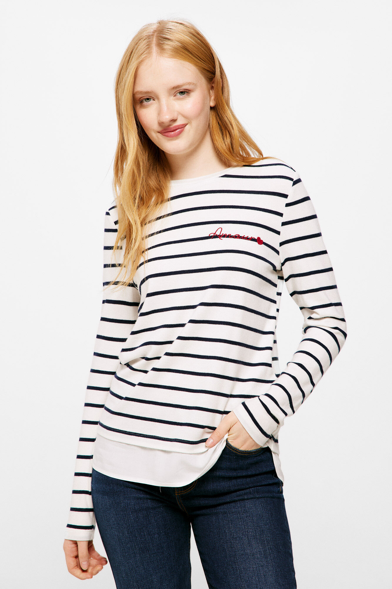 Springfield Playera "amour" rayas