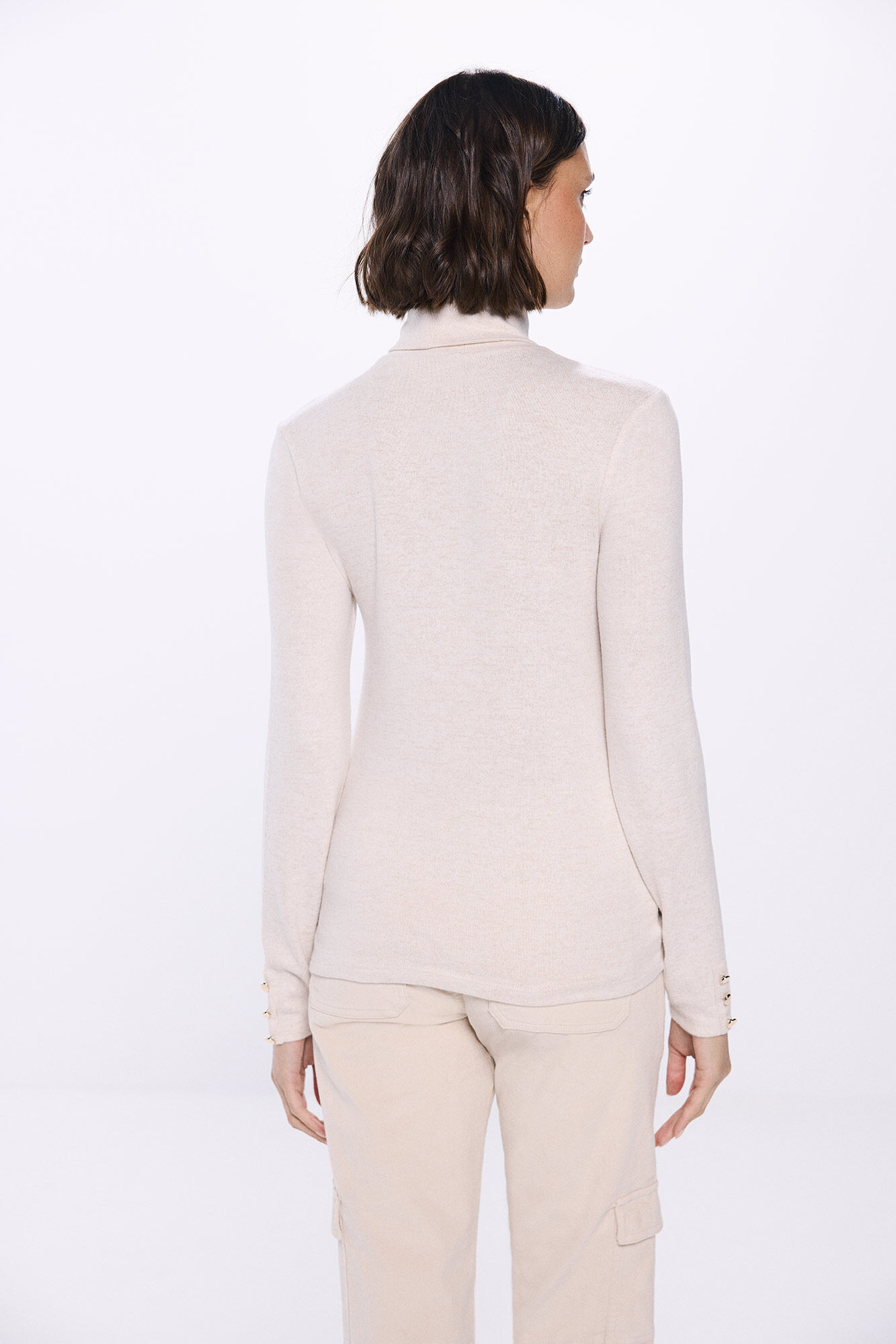 Springfield Playera cuello vuelto beige