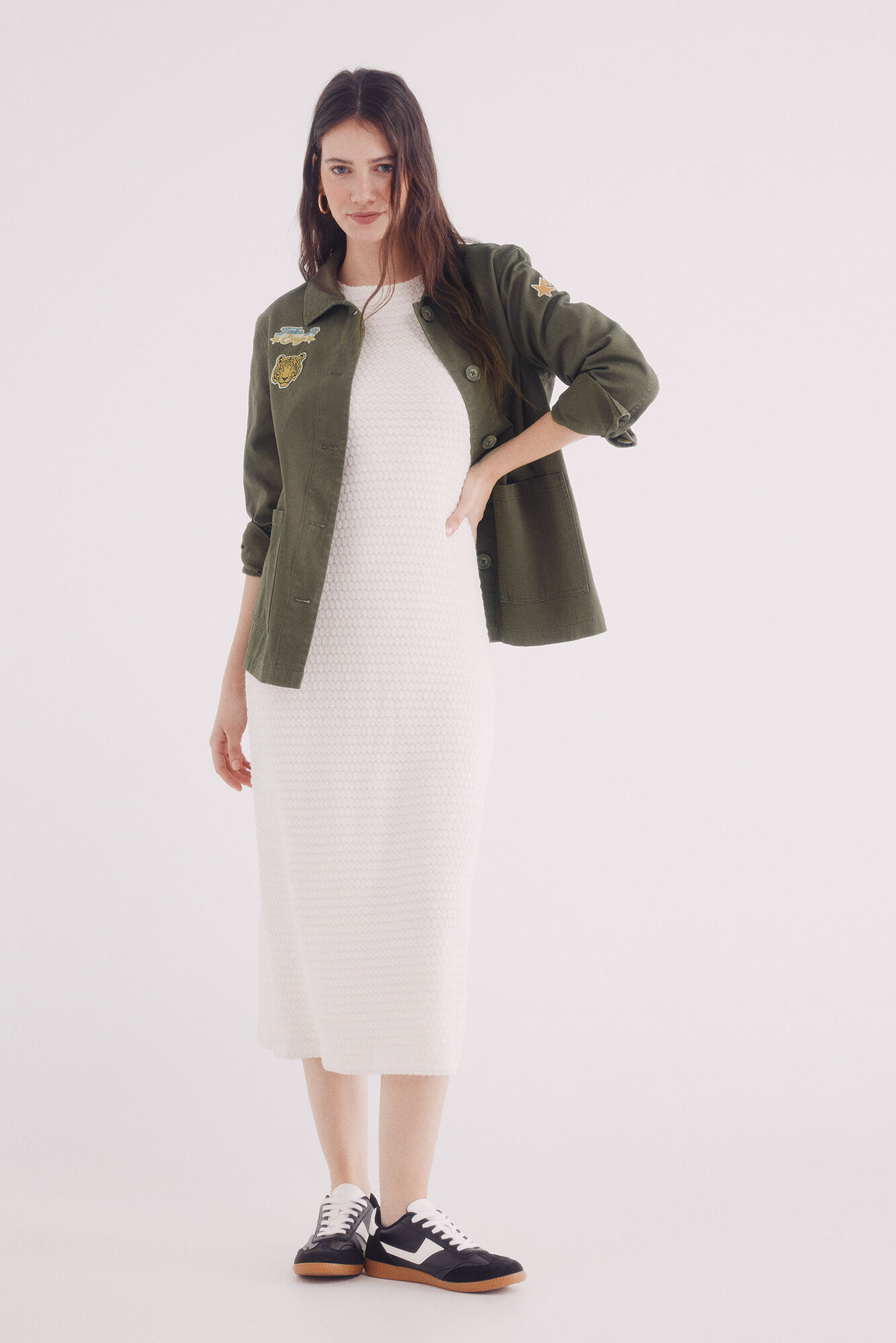 Springfield Sobrecamisa militar parches khaki