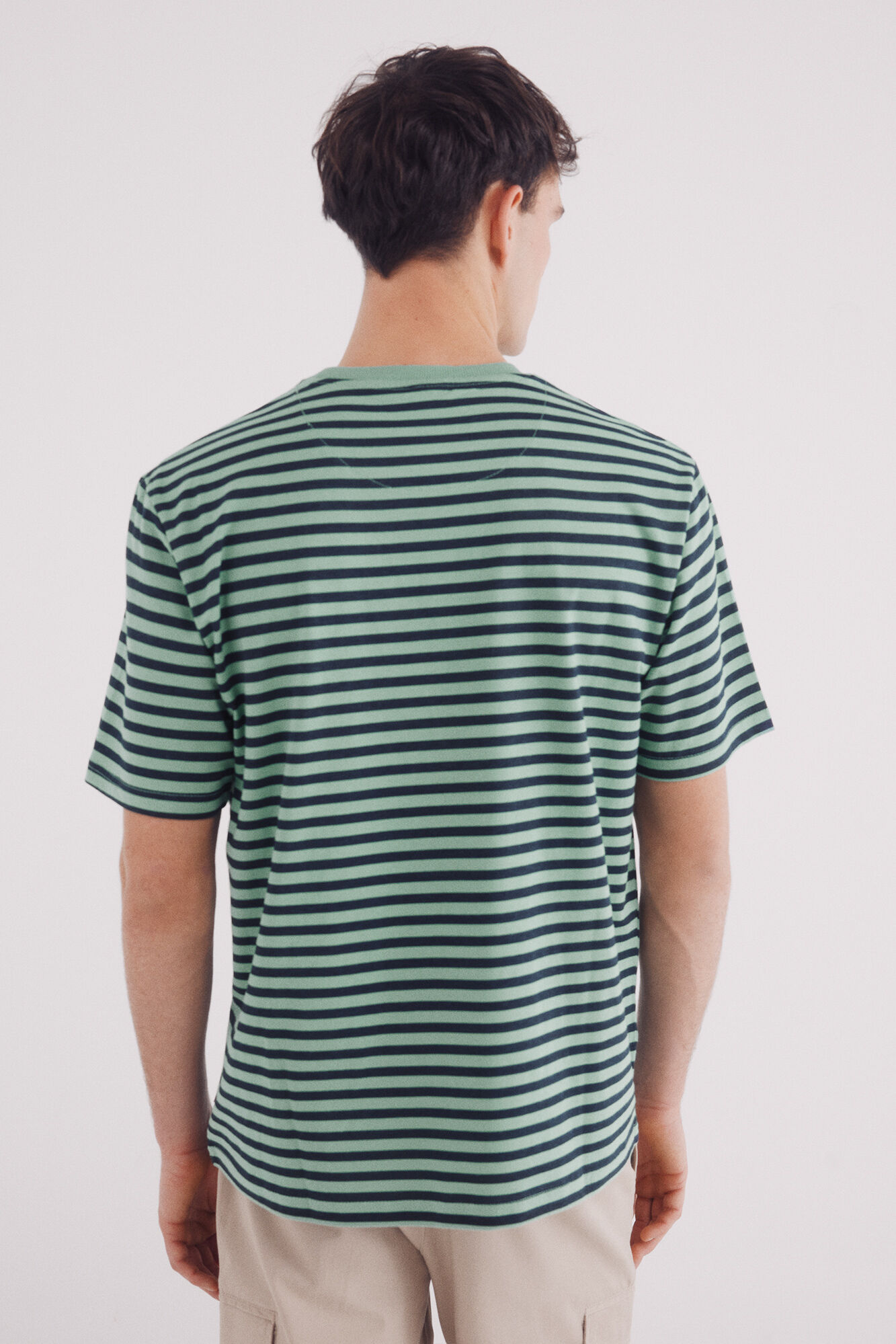 Springfield Playera rayas estampada verde