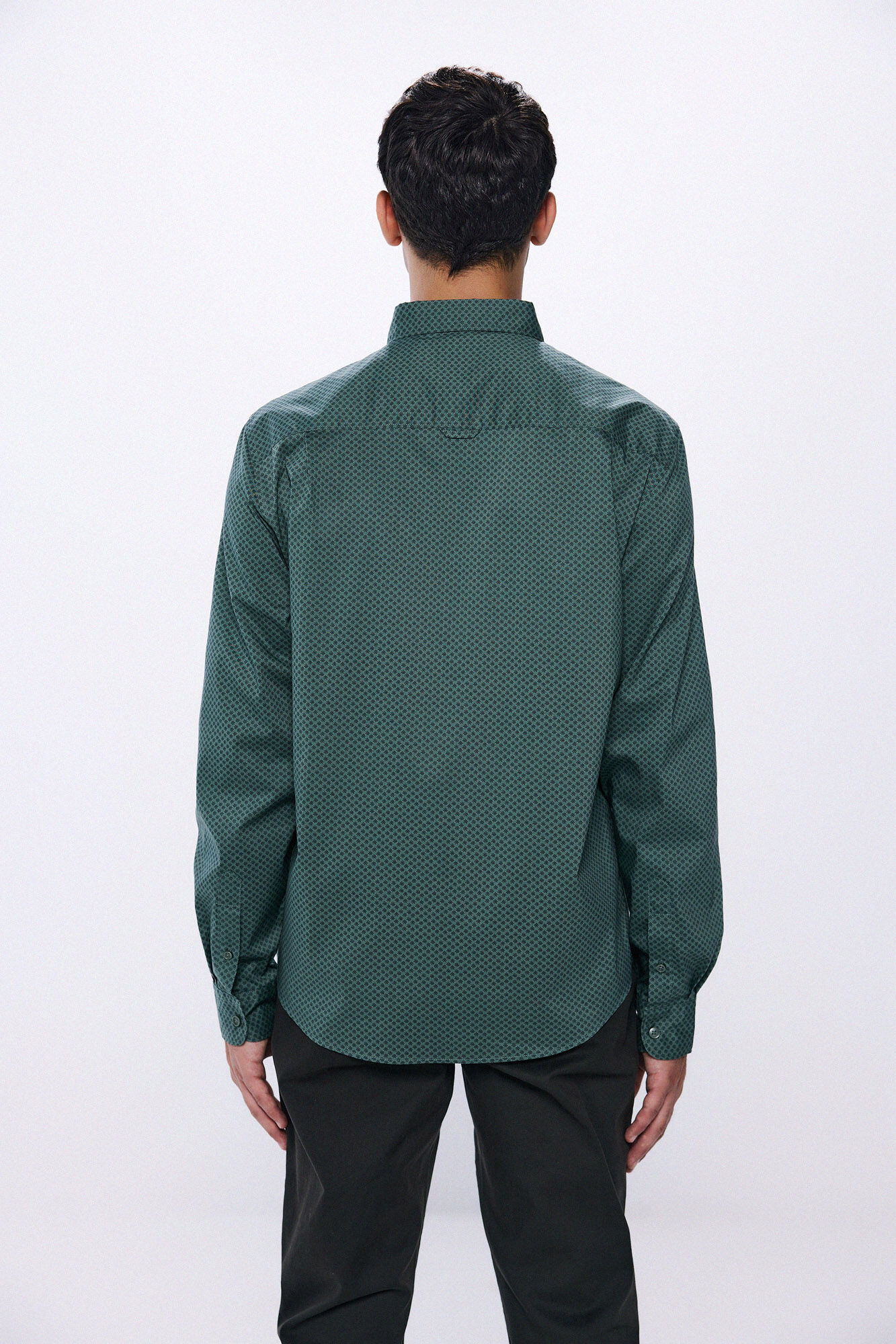 Springfield Camisa vestir popel&iacute;n verde