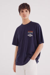 Springfield Camiseta estampado &eacute;tnico azul
