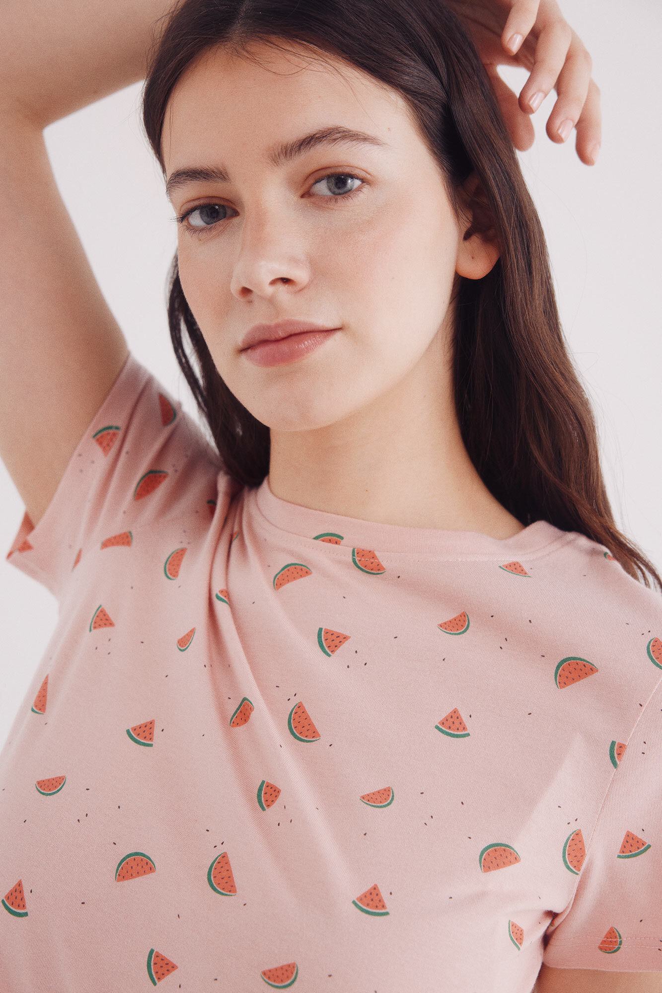 Springfield Playera estampado frutas rosa