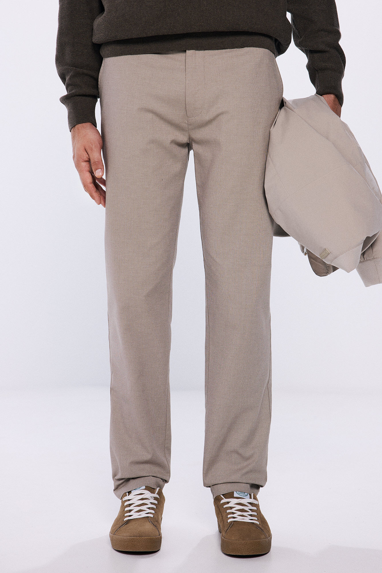 Springfield Pantal&oacute;n chino vestir comfort slim fit caf&eacute;