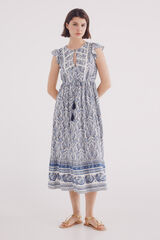 Springfield Vestido midi estampado lace caf&eacute;