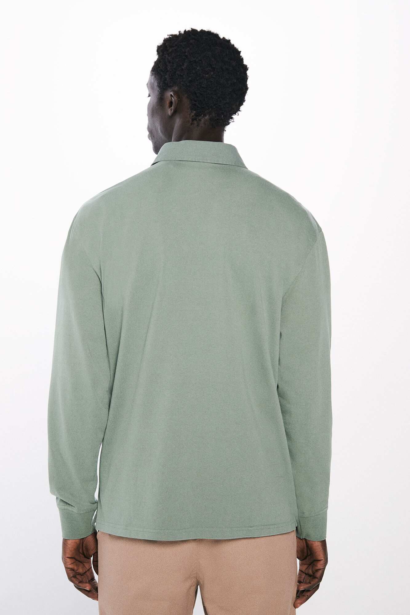 Springfield Polo manga larga lavado regular fit verde