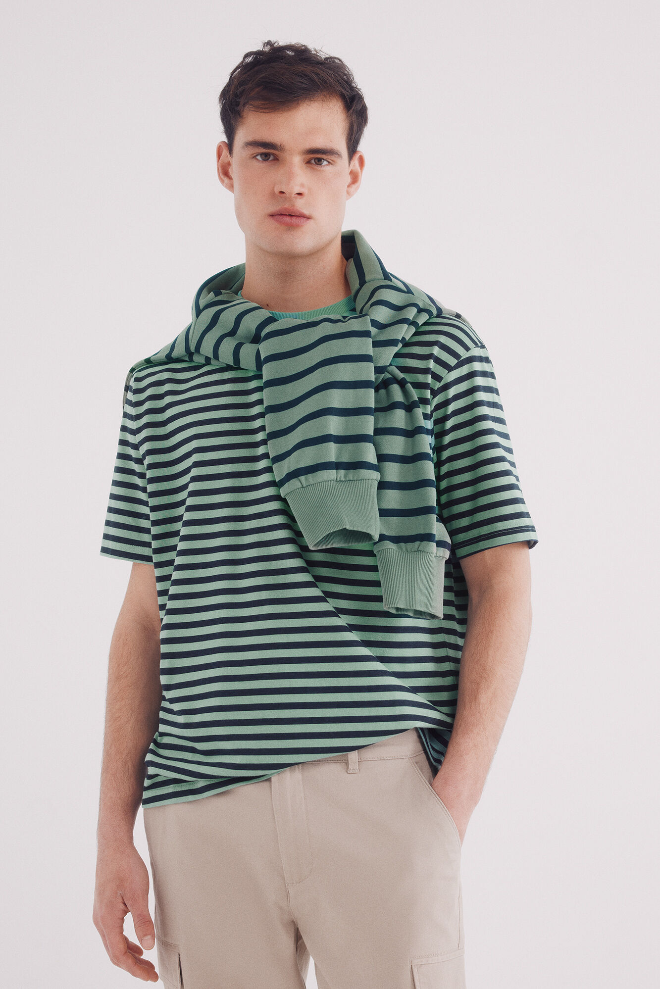 Springfield Playera rayas estampada