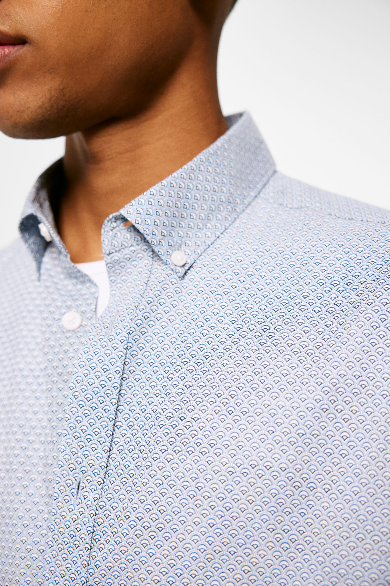 Springfield Camisa ligera estampada azulado