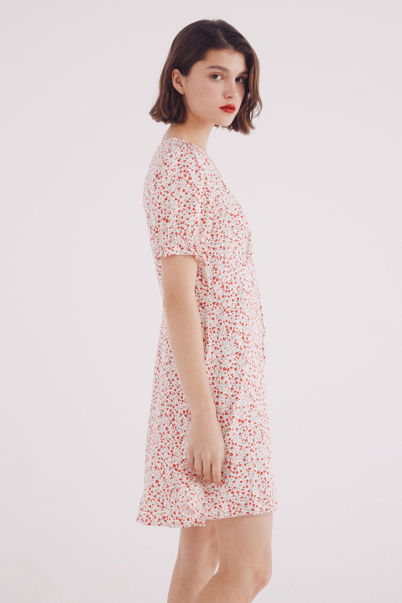 Springfield Vestido corto estampado blanco