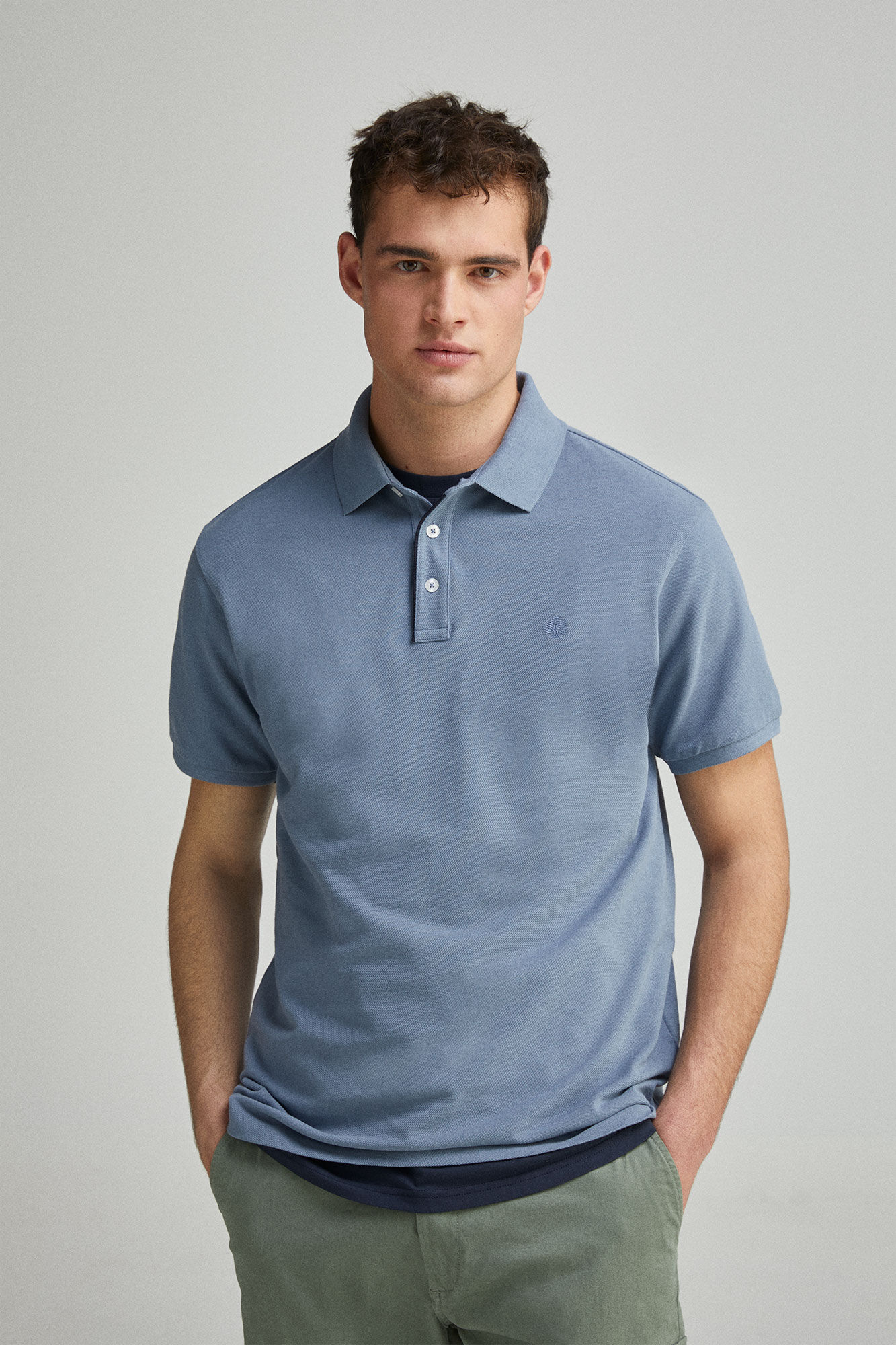 Springfield Polo piqu&eacute; contraste tapeta slim fit