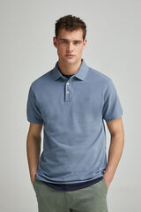 Springfield Polo piqu&eacute; contraste tapeta slim fit azul