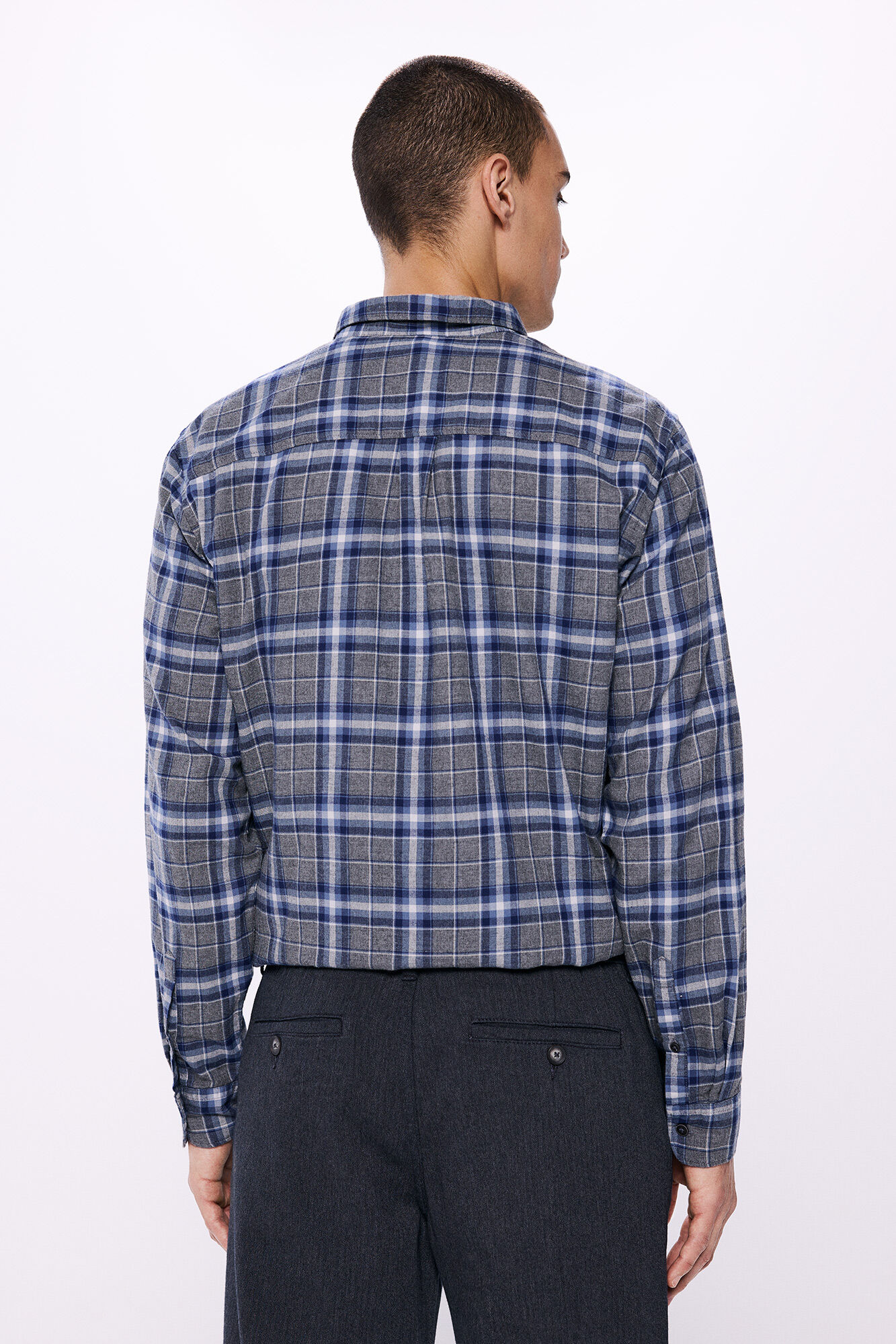 Springfield Camisa cuadros melange azul