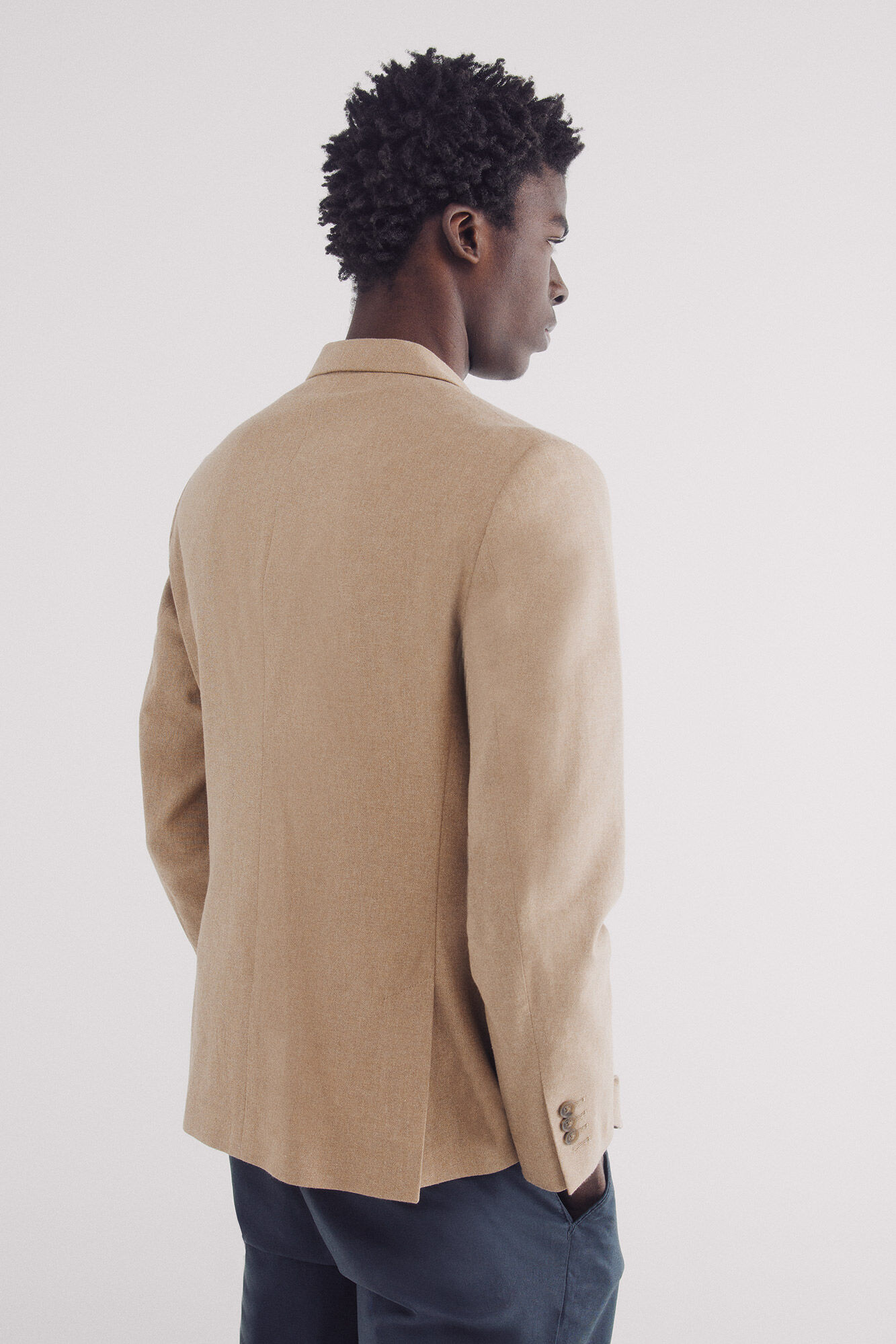 Springfield Blazer lino-algod&oacute;n beige
