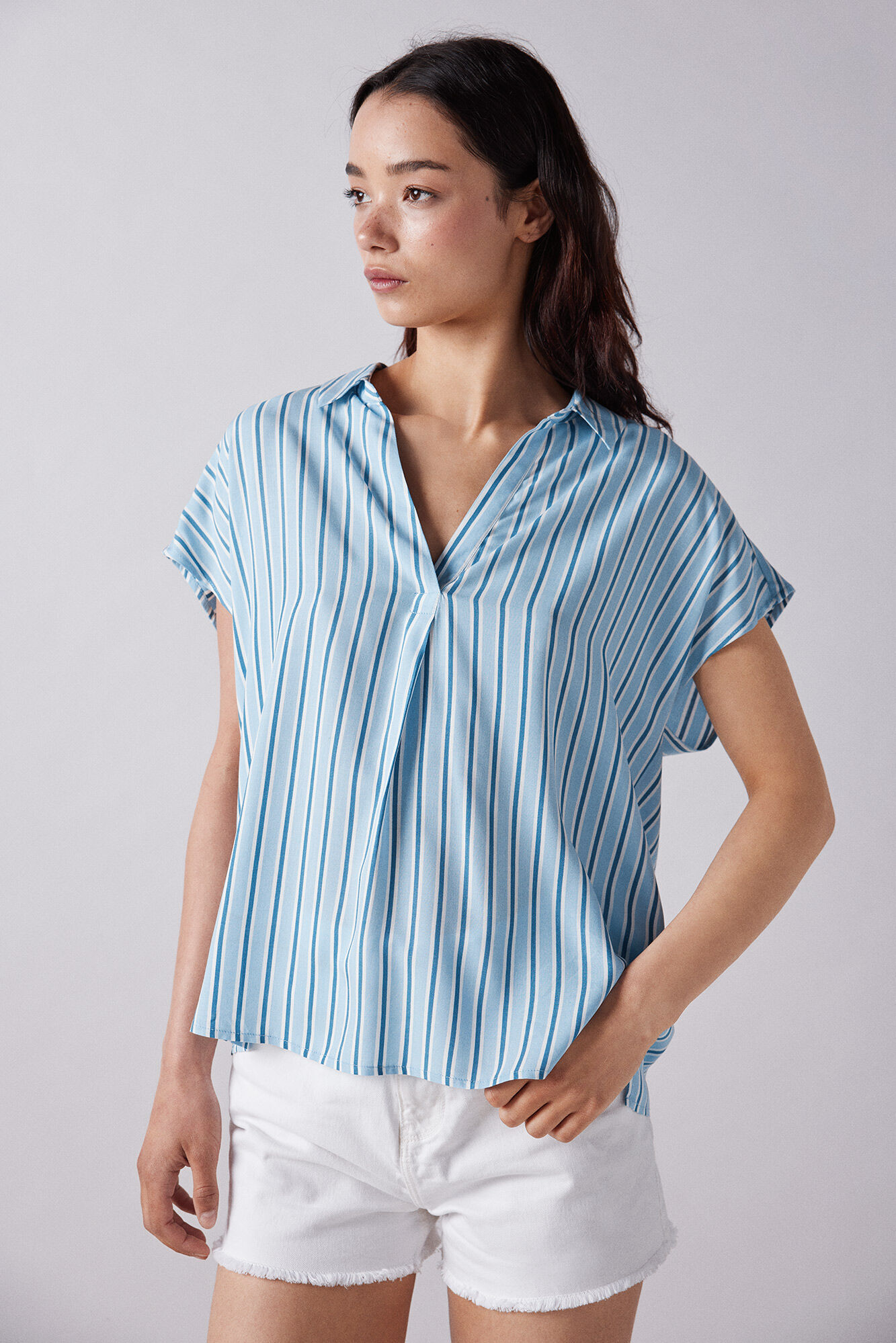 Springfield Blusa polera estampada