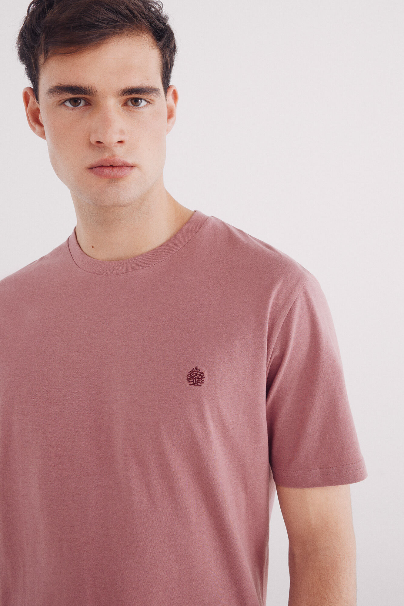 Springfield Playera b&aacute;sica cuello redondo naranja