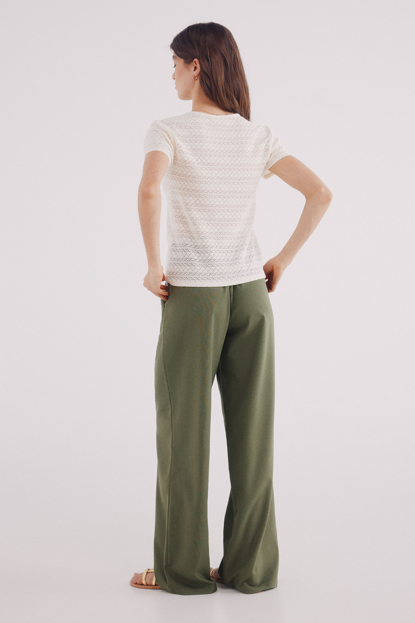 Springfield Pantal&oacute;n lino ancho verde